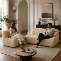 Sofá Cama Multifuncional, Sofá Modular Seccional para Sala de Estar, Relleno de Esponja Comprimida al Vacío, Tapizado en Tela