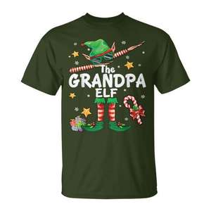 Camiseta navideña The Grandpa Elf Dabbing, camiseta a juego con el pijama familiar - Product Image 1