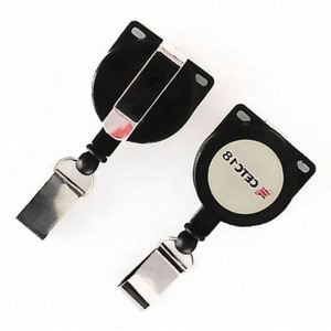 Porte-badge rétractable avec clip, porte-badge rond, écologique, logo personnalisé, couleurs assorties, cordon rétractable, fournitures de bureau et scolaires - Product Image 5