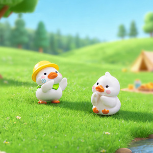 Figuras de Patos Blancos Mini Kawaii de Alta Calidad, Adornos de Animales de Plástico PVC para Micropaisajes, Manualidades de Decoración para Escritorio y Coche - Product Image 4