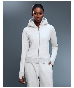 Felpe Antirughe Autunno Inverno per <span class=keywords><strong>Donna</strong></span>, Giacca <span class=keywords><strong>con</strong></span> <span class=keywords><strong>Cappuccio</strong></span> e <span class=keywords><strong>Zip</strong></span> Intera, Foderata in Pile, Abbigliamento Sportivo da Jogging - Product Image 5