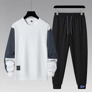 Suéter y pantalón con logotipo personalizado, traje para hombre, primavera y otoño, nuevo traje deportivo y de ocio de cuello alto, manga larga de dos piezas - Product Image 3