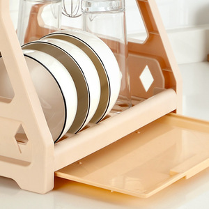Metal and Plastic Kitchen Storage Rack Steel Dish Bowl Cups Spoon Organizer <strong>Counter</strong> Table <strong>Top</strong> Drain <strong>Shelf</strong> for Kitchen Storage - Product Image 6