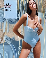 MLY Nouveau Maillot de bain une pièce blanc brodé soluble dans l'eau, amincissant et élégant, idéal pour les sources chaudes