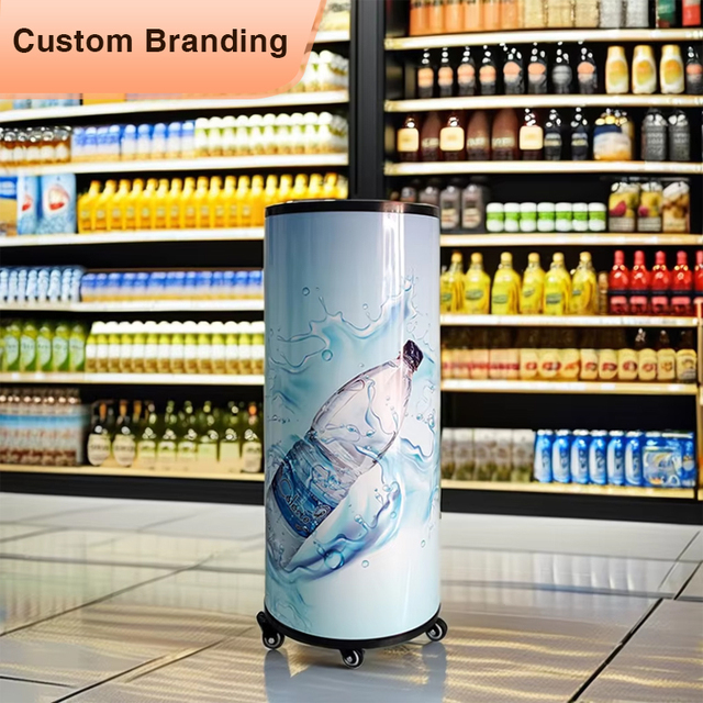 Meisda SC77Y 77L Round Barrel Beverage Cooler With Wheels Commercial Drink Refrigeration Equipment for Store Bar Event