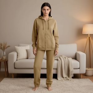 Tuta da donna HDJ con cappuccio e cerniera, felpa e pantaloni a vestibilità ampia, 100% cotone, casual, per il tempo libero, autunno M/L-XL/2XL - Product Image 2