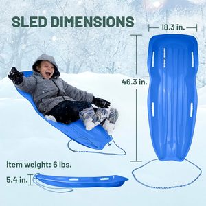 Toboggan en plastique souple <span class=keywords><strong>pour</strong></span> adultes et enfants, idéal <span class=keywords><strong>pour</strong></span> la descente en neige, <span class=keywords><strong>pour</strong></span> 2 personnes maximum, avec poignées de traction - Product Image 4
