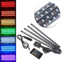 Lumière LED pour boîte à gants de voiture USB sept couleurs RGB à effet respirant pour l'espace des pieds
