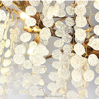 Lustre en cristal avec structure entièrement en cuivre, grand lustre, villa, hôtel, éclairage de hall.