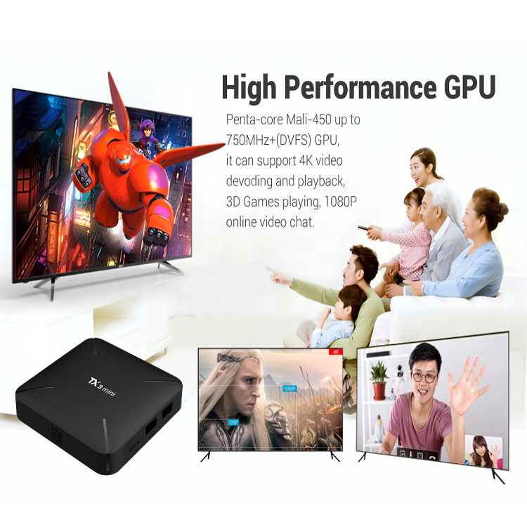Penta Core ARM Mali 450 GPU Powerful Android TV Boxes