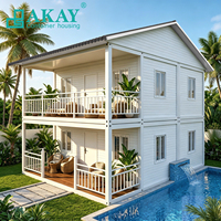 Maison conteneur AKAY, étanche, résistante à l'humidité, villa modulaire préfabriquée de luxe à 2 étages, duplex, petite maison pour bureau ou logement