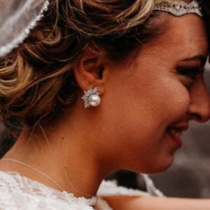 Pendientes de Perlas con Baño de Oro Rosa, Diseño de Flor, Perlas de Imitación, Joyería de Boda para Mujer, Pendientes Románticos de Aleación - Product Image 5