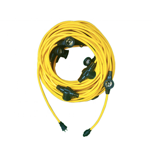 UL SJTW 14-2 100ft Construction Outdoor <strong>Temporary</strong> String <strong>Light</strong> With Plastic Cages - Product Image 1