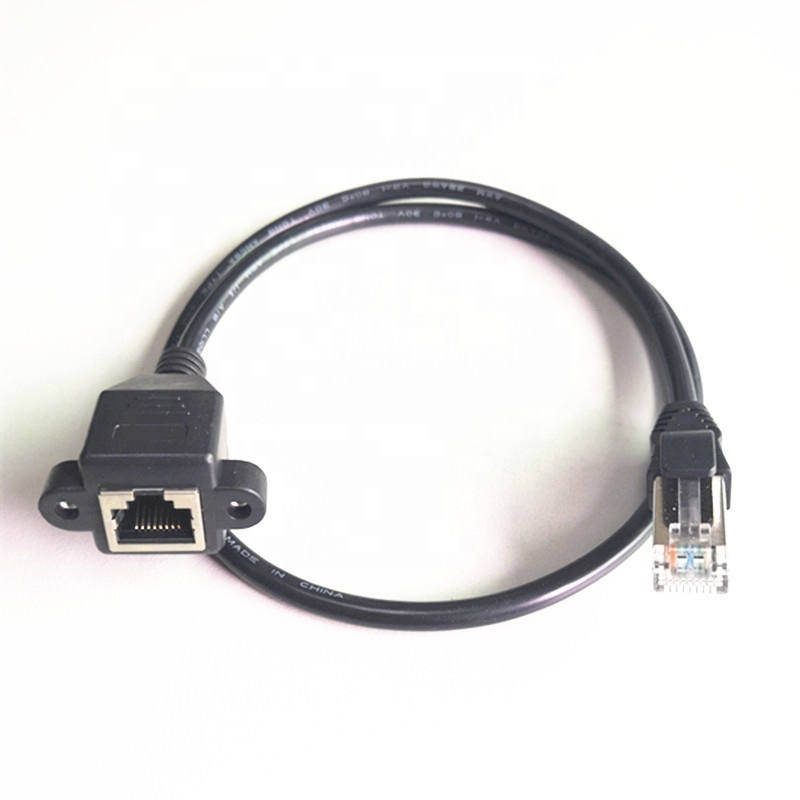 Бесплатный образец, удлинитель rj45-панельного крепления rj45-мама 8P8C сетевой панельный кронштейн RJ45 Lan кабель с винтом
