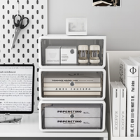 Boîte de rangement de bureau GREENSIDE de style tiroir, organiseur de cosmétiques et de bijoux, organiseur de bureau multifonctionnel pour le bureau