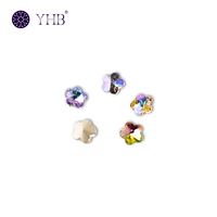 Strass en verre fantaisie à motif floral, strass thermocollants, dos plat, strass pour ongles DIY