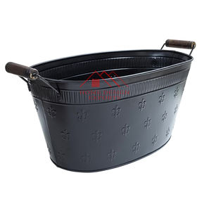 Cubo grande de hierro de Color bronce con mango de madera para el hogar, Bar y restaurantes, Cubo de cerveza de hierro de Metal para bebidas a la venta - Product Image 4