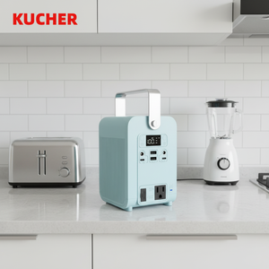 KUCHER Stazione di Alimentazione Portatile Blu 100W, Batteria al Litio 27000mAh, MPPT Onda Sinusoidale Pura, Pronto per Energia Solare, Avviatore d'Emergenza per Auto US/<span class=keywords><strong>EU</strong></span> - Product Image 1