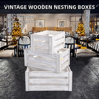 Cajas de Almacenamiento de Madera Blanca Pulida Rústica Ecológica, Cajas de Exhibición Personalizadas, Decoración Navideña para Mesa, Caja de Regalo
