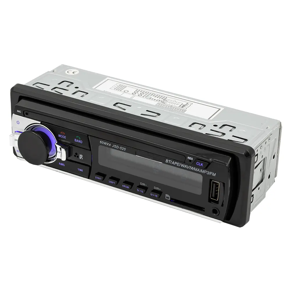 자동차 스테레오 자동 라디오 자동차 라디오 BT 12V 대시 1 Din FM Aux 수신기 USB MP3 520C 플레이어