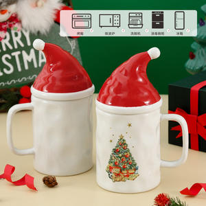 Taza Navideña de Cerámica Tao Zhizhi con Tapa, Gran Capacidad, Estilo Europeo, Taza de Regalo para las Fiestas - Product Image 4