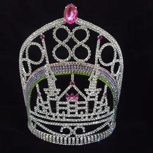 Luoyan Château Forme Beauté Pageant Couronnes Strass Couronne Ajuster Diadème Personnalisé - Product Image 6
