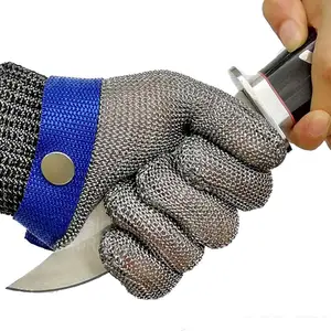中国工厂防切割染色钢手套，用于厨房烹饪、肉切、牡蛎去皮、曼陀林、钓鱼