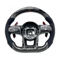 Volant en fibre de carbone LED Mercedes-AMG compatible avec C63, A45, E43, E63, W204, W205, 808, S63, W222, GLA, GLC