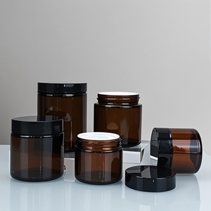 Factory Direct Wholesale Price Wide Mouth Cosmetic 120ml 250ml 500ml Amber <b>Empty</b> Glass Candle <b>Jar</b> Making Glass <b>Jar</b> with Lid - Product Image 5