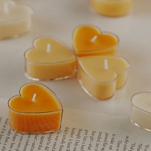 Velas pequeñas hechas a mano en forma de corazón coloridas atmósfera perfumada <span class=keywords><strong>mini</strong></span> fragancia perfumada vela perfumada de cera de té - Product Image 4