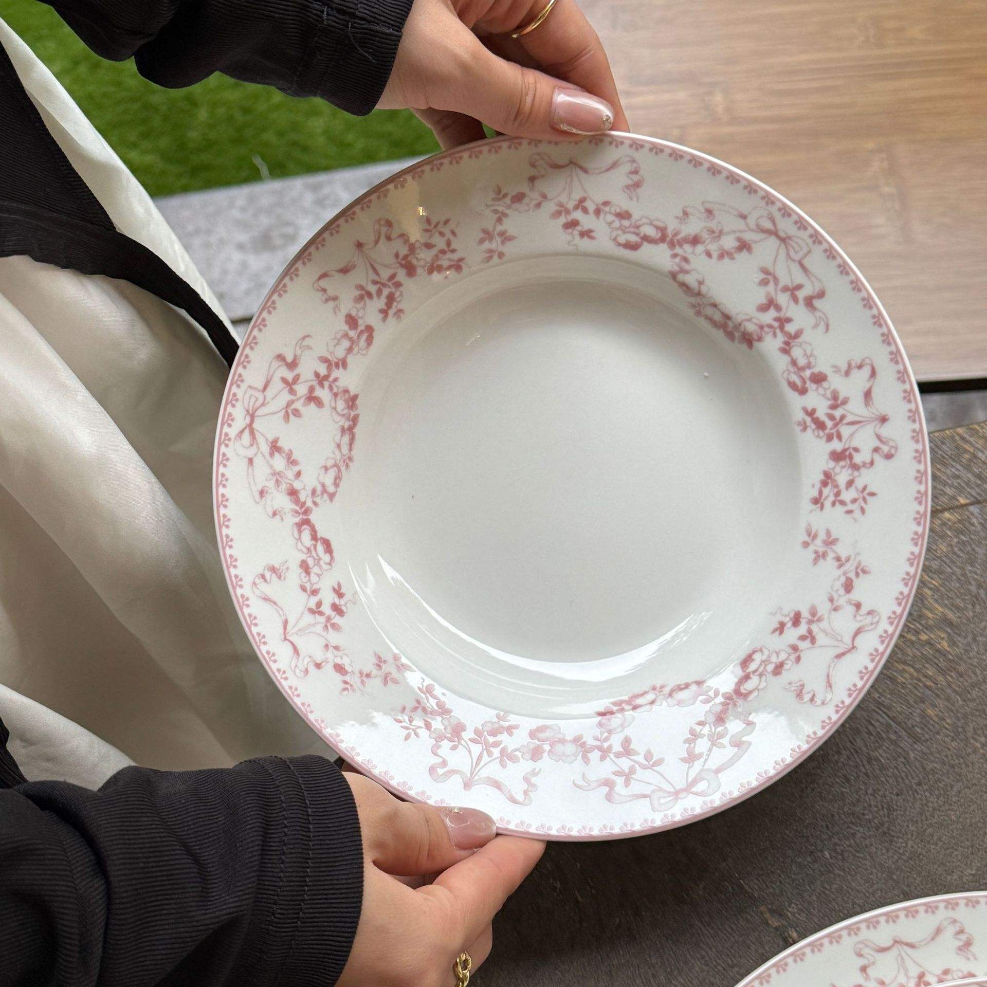 Pink bow 8-inch soup plate, 20*3.5