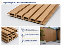 Panel de Pared Exterior ASA 100 de WPC, Perfil Estrecho, Revestimiento para Cercas de Jardín y Patio, WYRAX