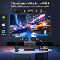 Projecteur K7 le plus vendu en 2025, vente en gros d'usine, système d'exploitation Android 13 natif, mise au point automatique intelligente, BT 1080P, 300 lumens, haut-parleur, projecteur de cinéma