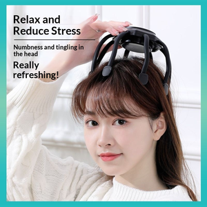 Wiederaufladbarer Kopfmassagegerät mit 8 Vibrationskontakten zur Stresslinderung und Schnellen Einschlafung für Entspannung - Product Image 2