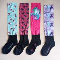 Chaussettes équestres à quantité minimale de commande bas conception personnalisée avec logo au genou impression équitation chaussettes équestres vente en gros