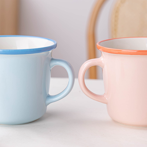 Venta a granel <span class=keywords><strong>Esmalte</strong></span> Looks Tazas con revestimiento de cerámica Diseños mixtos Logotipo de marca personalizado Taza de café Tazas Taza multicolor con asa - Product Image 3