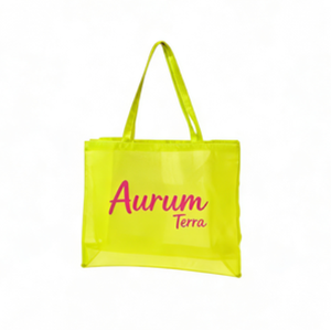 Bolsa de Compras de Nailon Ecológica, Duradera y de Gran Capacidad, con Diseño de Malla Publicitaria, Portátil, con Logotipo Textual, para Uso en la Playa - Product Image 4