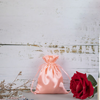 Sacs à cordon en satin de soie écologiques et recyclables, personnalisables avec logo multicolore, 13x18cm/15x24cm, pour mariage, bijoux, perruques, cadeaux, maquillage