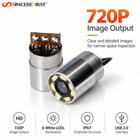 Modul Kamera Endoskop USB 720P dengan 6 LED dan Cangkang Baja 6.35mm untuk Inspeksi Pipa dan Peralatan