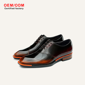 Zapatos Oxford de Negocios para Hombre, Estilo Británico, con Cordones, Punta Cuadrada, Impermeables, Transpirables, Cómodos, con Aumento de Altura, de Piel Vacuna, Personalizados OEM - Product Image 2