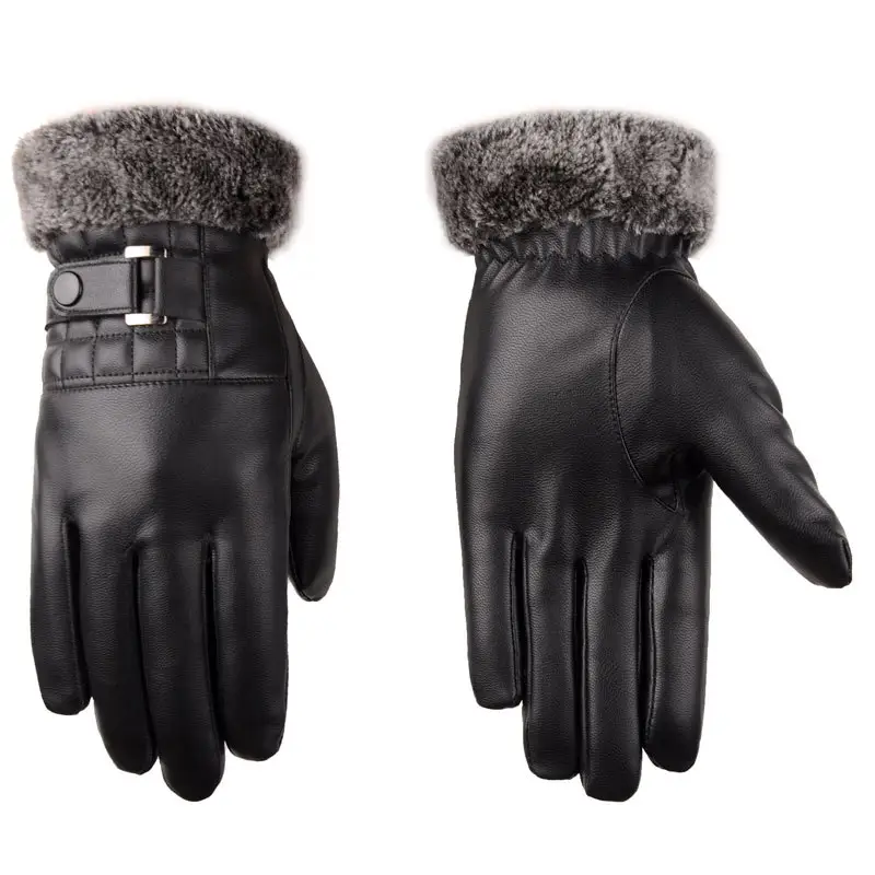 Winter Touch Screen Gloves Business Driving Men's Gloves Thickened Plus Velvet Warmth Riding Outdoor Cotton Gloves
