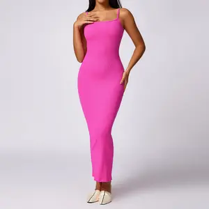 Custom 2024 New Women Seammless Body Shaper Slimming Shapewear Bodycon Midi Shaping Dress Summer Strappy Dress