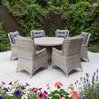 Offre Spéciale : Ensemble de Salle à Manger d'Extérieur en Rotin 6 Pièces au Design Moderne, Personnalisable, Luxe, Résistant aux UV et Imperméable, pour Jardin