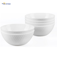 Bols en verre opale gaufré diamant noir et blanc – Bols à riz, soupe et céréales – Vaisselle de cuisine moderne pour usage domestique et restaurant
