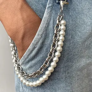 Pants Chain For Lady Trousers Chain Long Punk Pearl Pants Jean Metal Wallet Trousers Chain For Lady