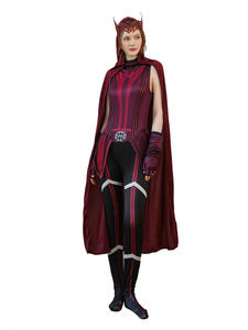 Nuevo disfraz de película, conjunto completo de bruja, disfraces de Halloween para adultos, trajes de vestir, disfraz de Cosplay <span class=keywords><strong>Wanda</strong></span> Maximoff para mujer, capa roja - Product Image 5