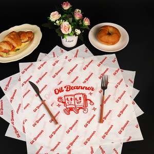 กระดาษรองจานกันไขมันสำหรับอาหาร ขนาด 28*38 ซม. พิมพ์โลโก้ตามสั่ง บรรจุภัณฑ์เบเกอรี่ กระดาษห่อพิมพ์โลโก้ตามสั่ง - Product Image 2