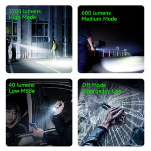 Torcia Tattica LED Ricaricabile Nextorch P81, 3700 Lumen di Luce Massima, in Lega di Alluminio, Torcia per Autodifesa - Product Image 3