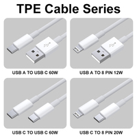 Cable USB A a 8 pines de 5V 2.4A y 12W para iPhone, cable de carga al por mayor