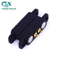 Imán de Resorte para Electrodomésticos Pequeños, Conector USB PCB con Orificio de Posicionamiento, Clasificación IP67, Paso de 2.8 mm, Contacto Magnético de Cobre de 2 Pines
